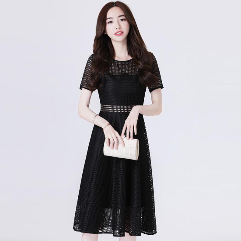 [HCM]Đầm ren đen xòe dự tiệc cao cấp Anaconda