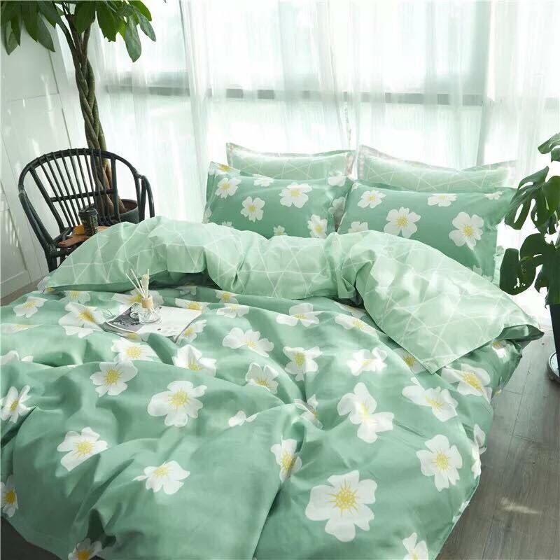 Bộ chăn ga gối mai trắng + ruột chăn hè.