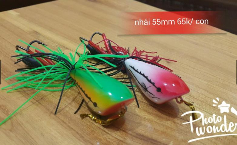 Mồi nhái giả câu cá lóc/ cá xốp/ cá săn mồi 55mm