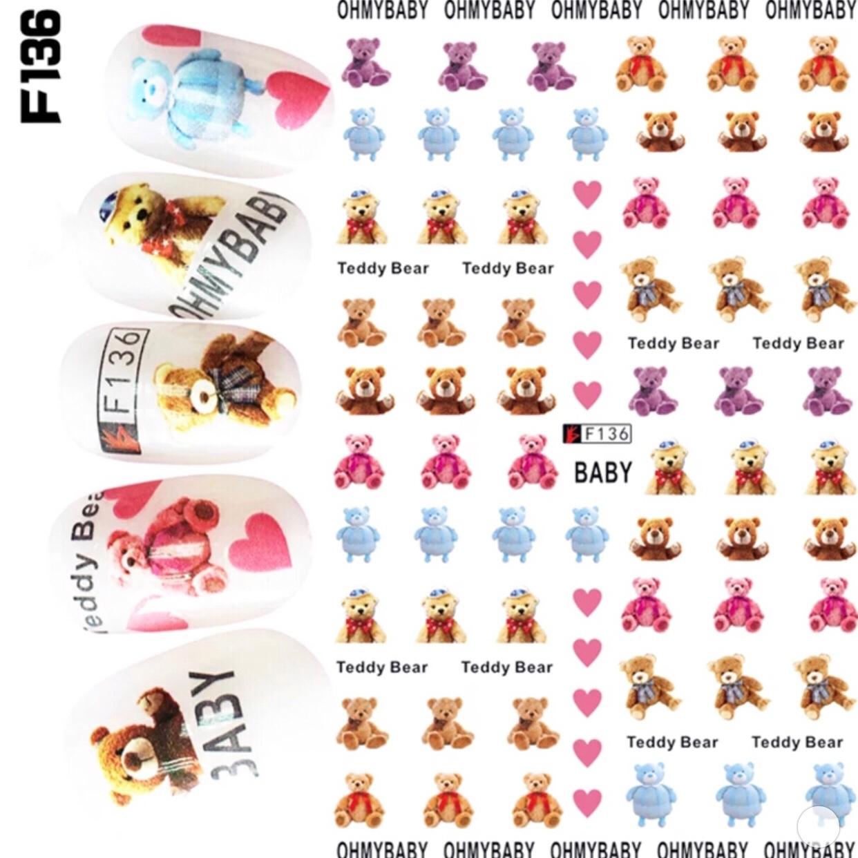 BỘ 2 TẤM STICKER DÁN MÓNG TAY CARTOON