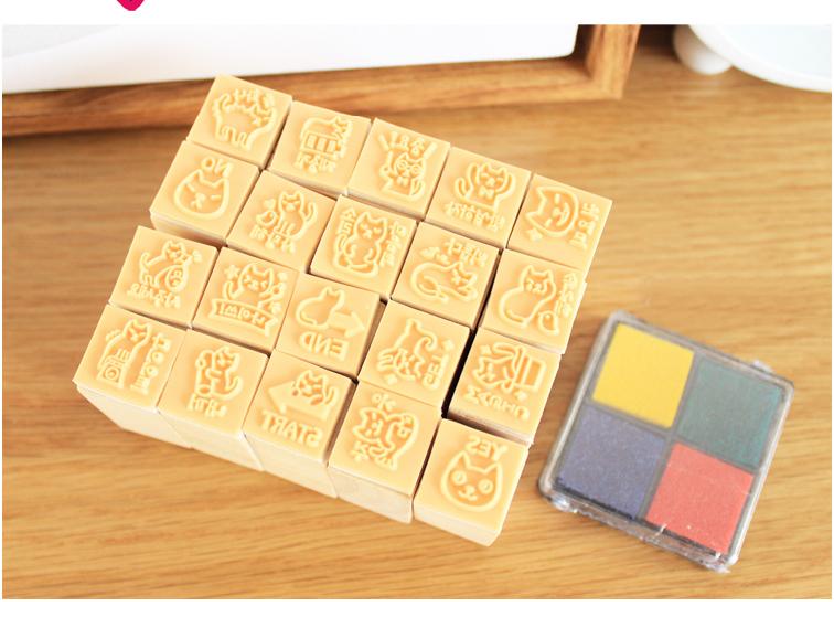 [HCM]Bộ con dấu động vật (20 con dấu hình con mèo)