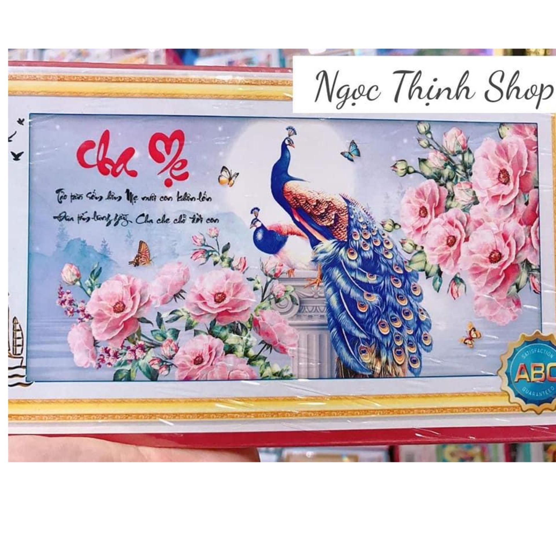 Tranh đính đá ch mẹ đôi công Y8161-100x55cm