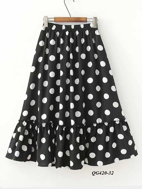 CHÂN VÁY CHẤM BI LƯNG THUN - SIZE S-6XL