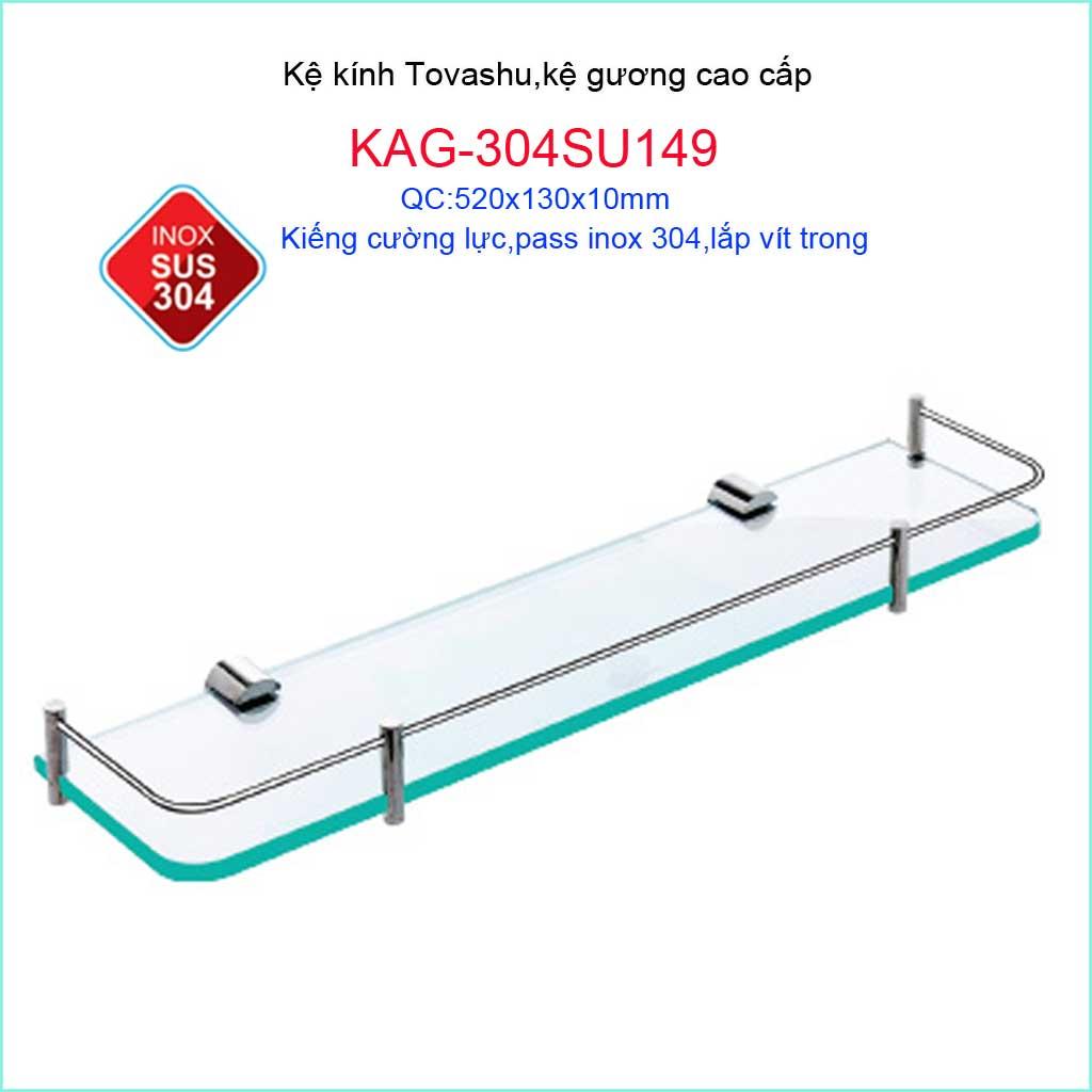 Kệ phòng tovashu kag-304su149 kệ kính cường lực inox sus304 nhật bản cao cấp siêu bền