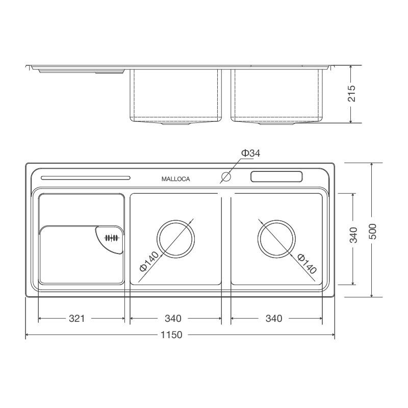 Chậu rửa chén MS 8816