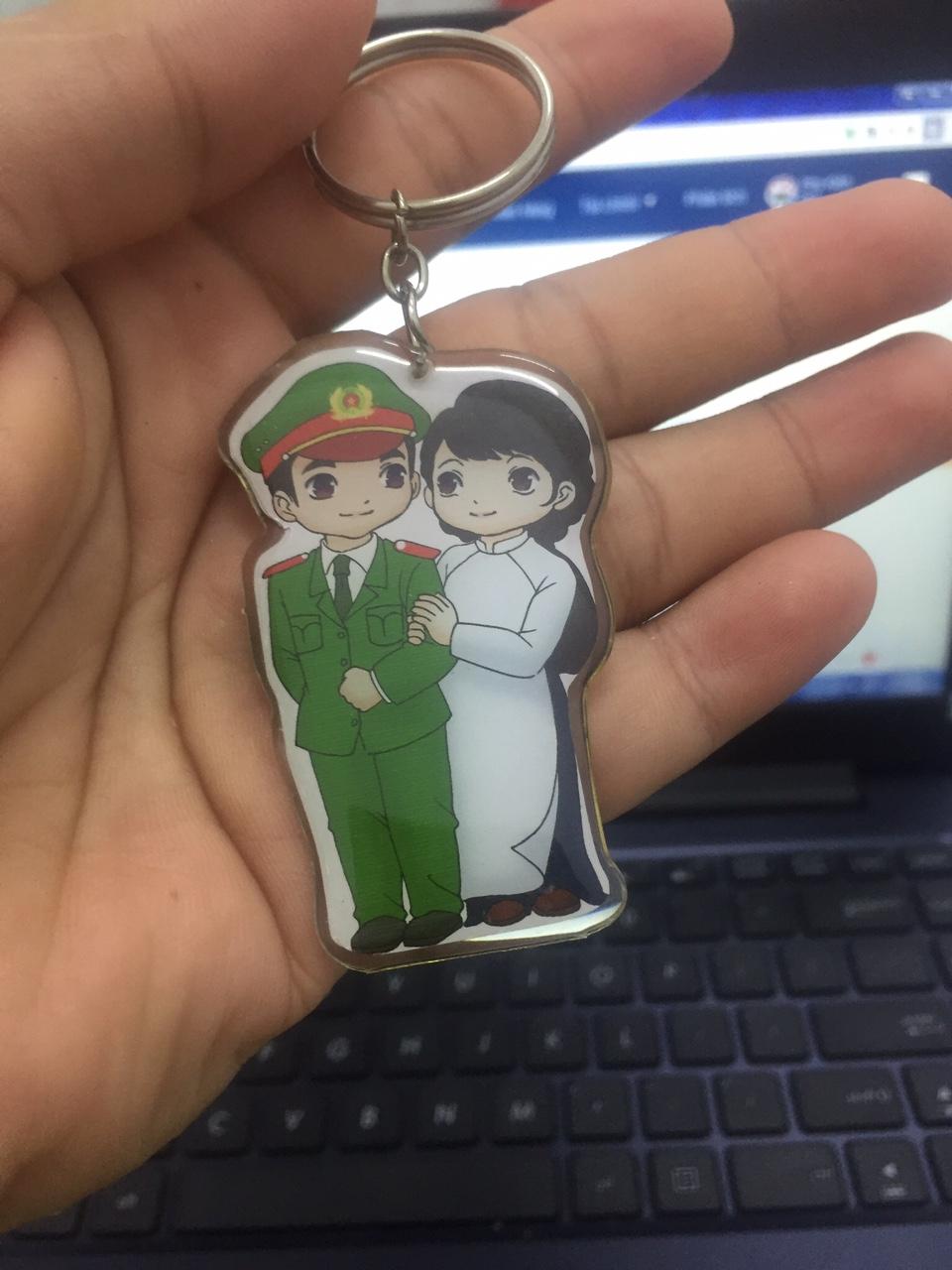 [HCM]Móc Khóa Chibi Công an Và Người Yêu