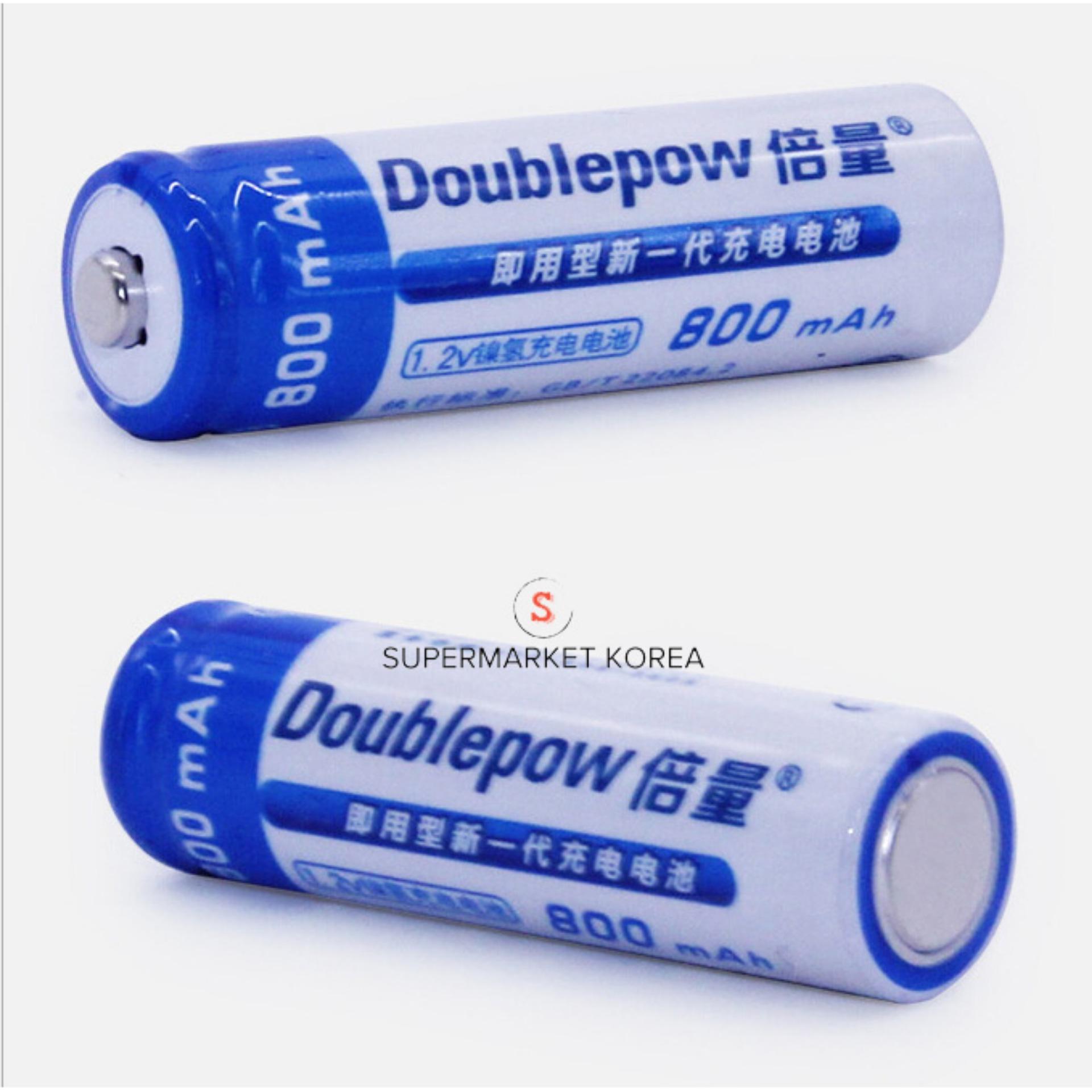 02 viên pin tiểu AA 800mAh sạc lại Doublepow (dung lượng thật)