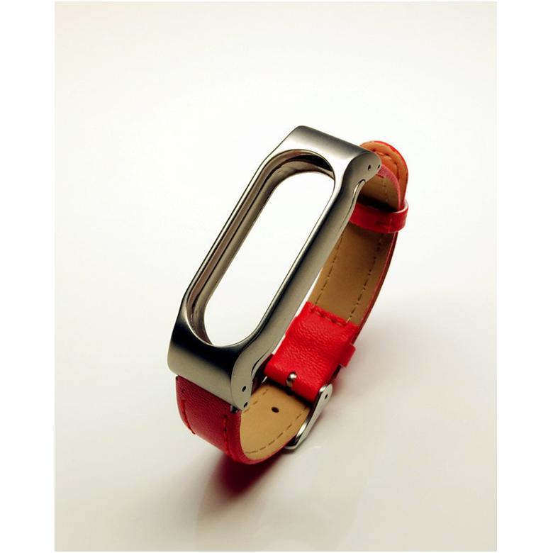 Dây đeo da Mijobs thay thế dành cho Xiaomi Miband 2 (Màu Nâu)