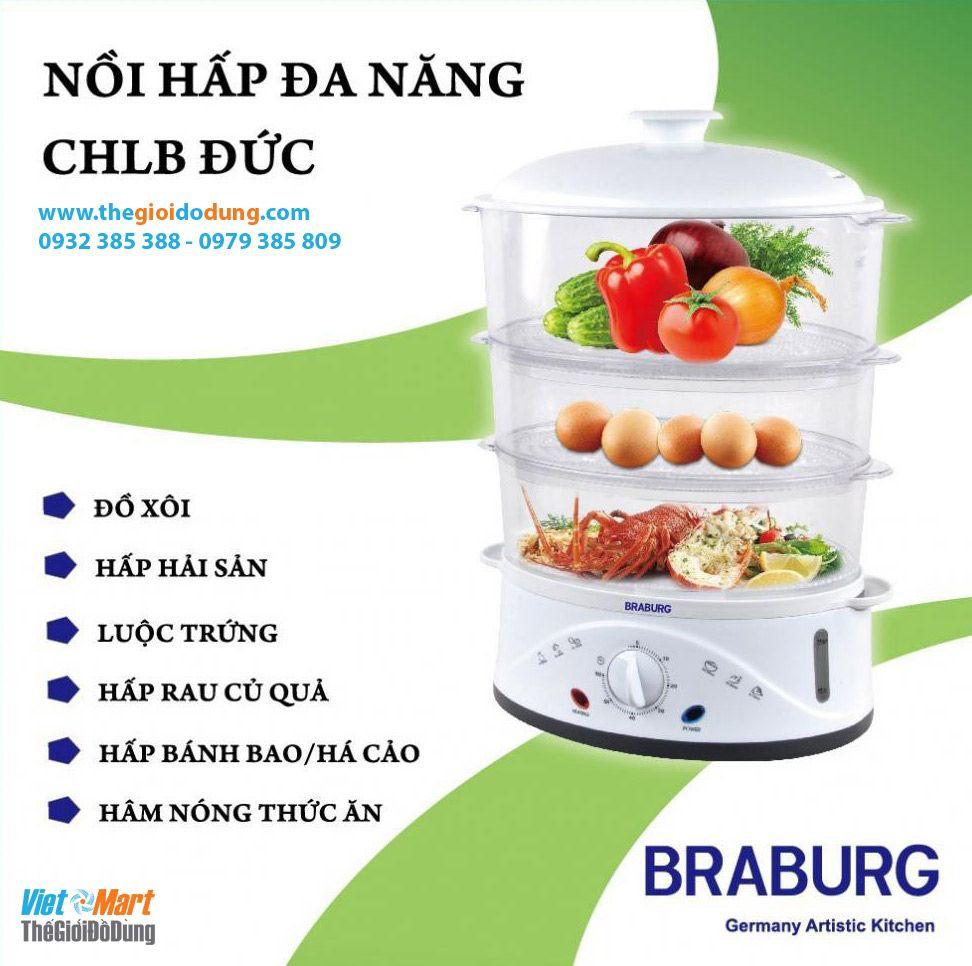 Nồi hấp đa năng 3 tầng Braburg