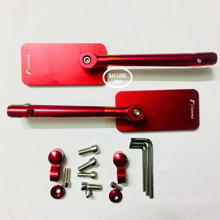 Kính chiếu hậu xe máy kiểu iphone (màu Đỏ) 1 cặp