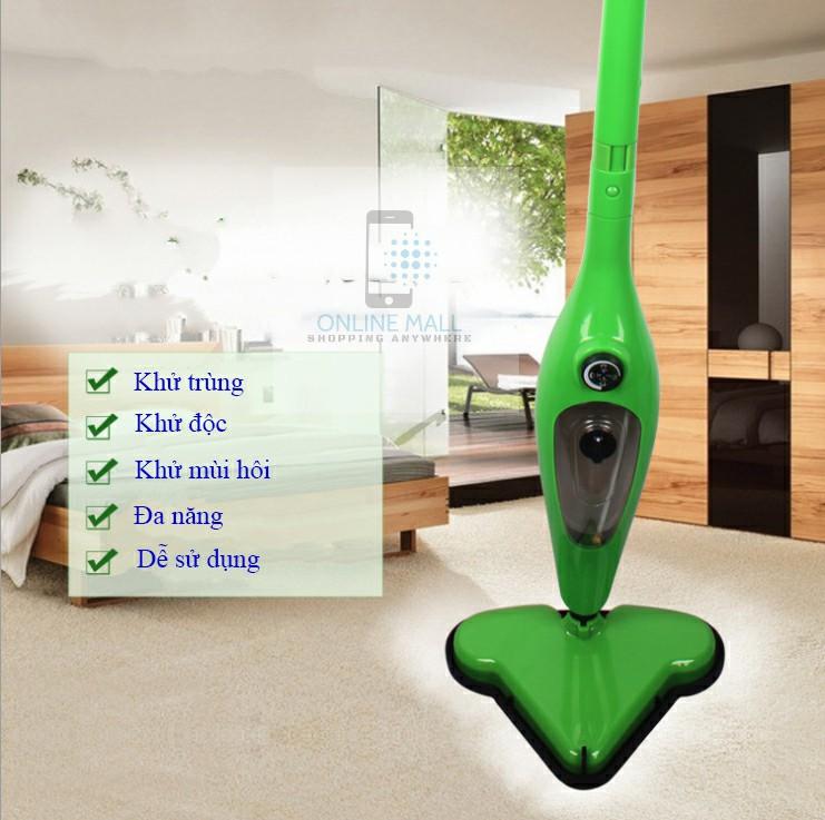 Máy lau nhà hơi nước Online Mall H20 X12 Model 2019 (Xanh lá)