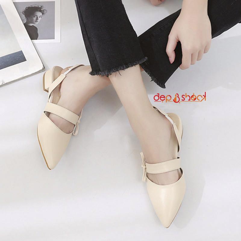 Sandal cao gót 2,5 phân bít muic hậu thun dễ mang