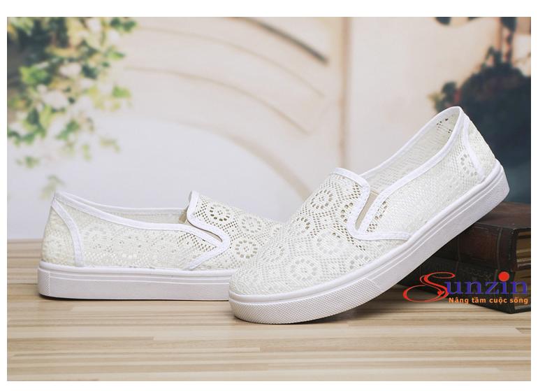 Giày ren nữ thoáng chân (trắng) size từ 35-40