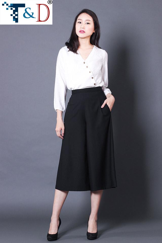 [HCM]QUẦN LỬNG ỐNG RỘNG CULOTTES NỮ ĐEN THỜI TRANG