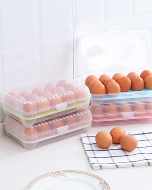 Khay đựng trứng trong tủ lạnh 15 ngăn giá rẻ (Màu ngẫu nhiên)