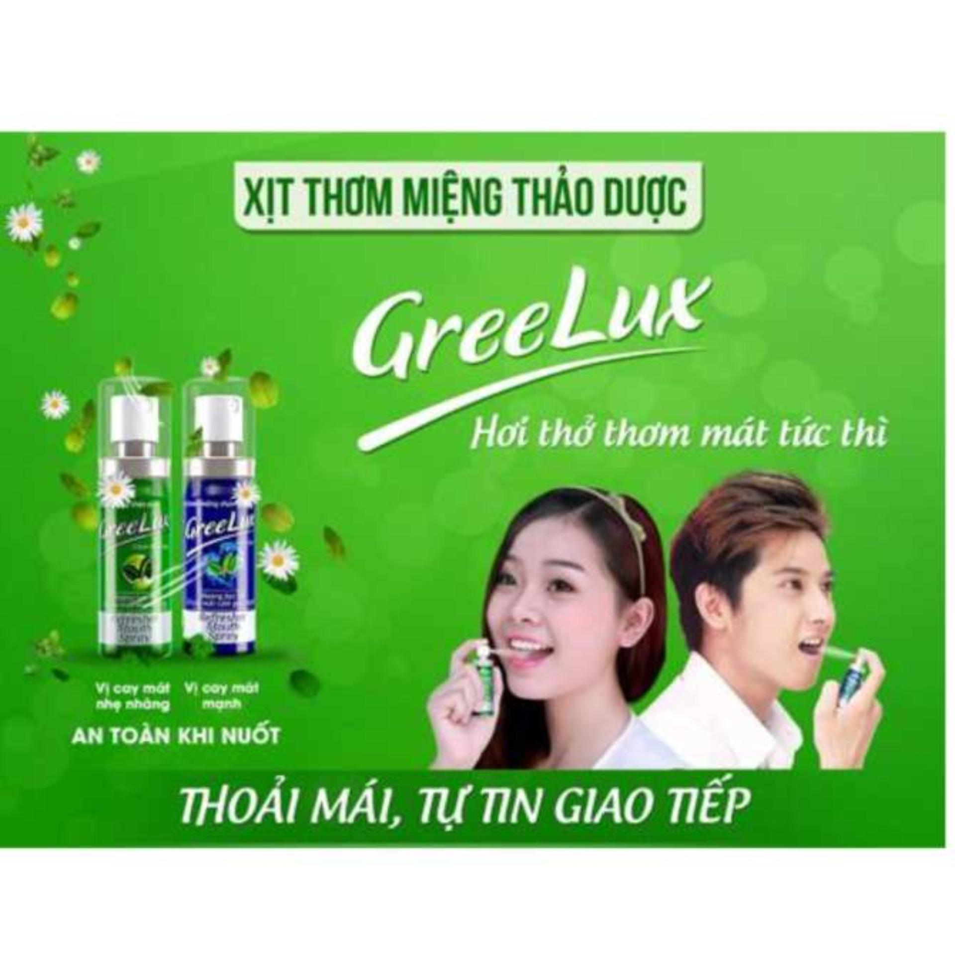 Bộ 2 Chai Xịt Thơm Miệng Thảo Dược Greelux ( Xanh Dương + Xanh Lá)