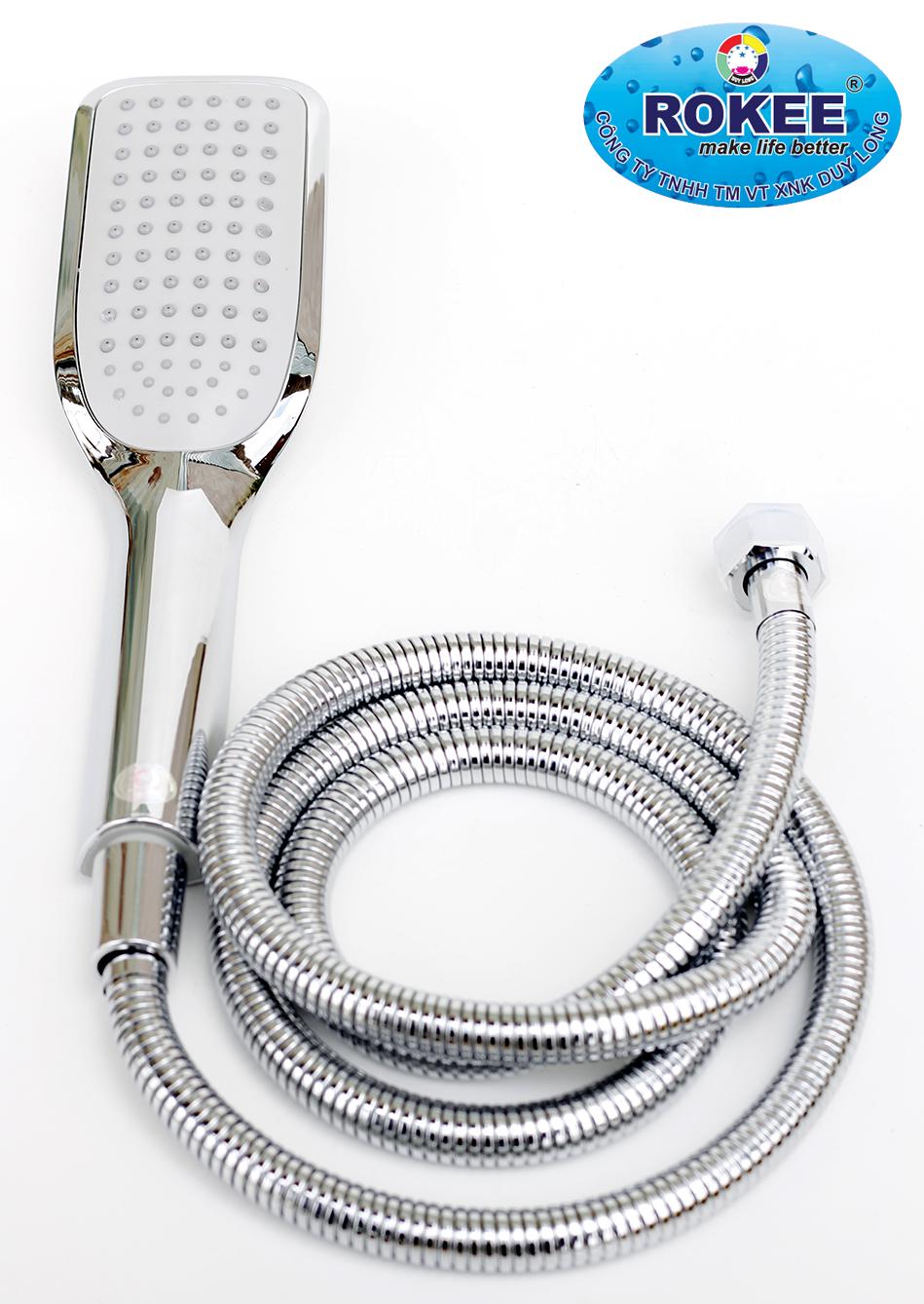 Củ sen tắm nóng lạnh Rokee - R407 (Trắng bạc)