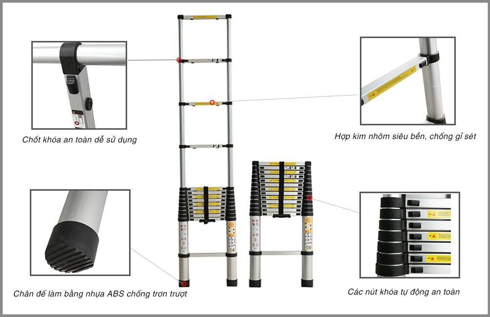 Thang nhôm rút đơn AMECA AMC480 - 4,8m