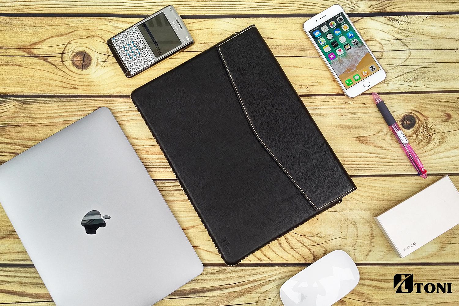 Bao Da  Cho Surface Pro 3,Pro4,  Hãng handmade TONI ( Da Thật 100%)