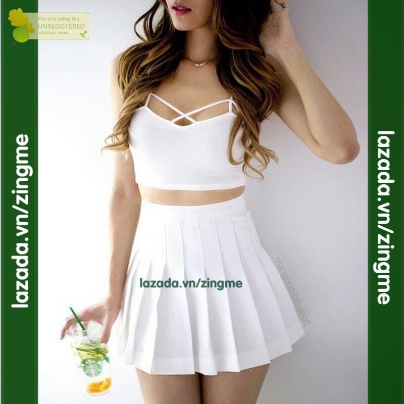 Chân Váy Tennis Trắng Nữ Tính Zingme