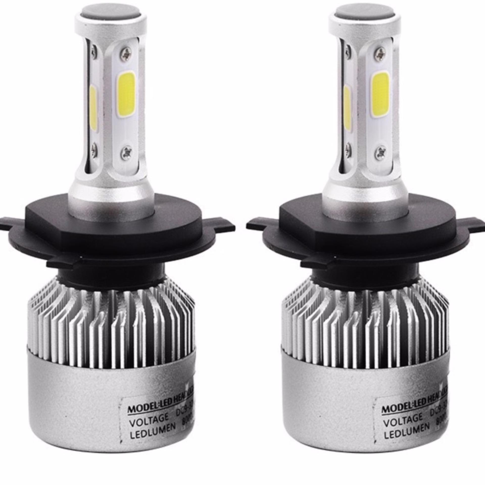 đèn pha led E4 chân H4 3 mặt led siêu sáng cho ô tô xe máy