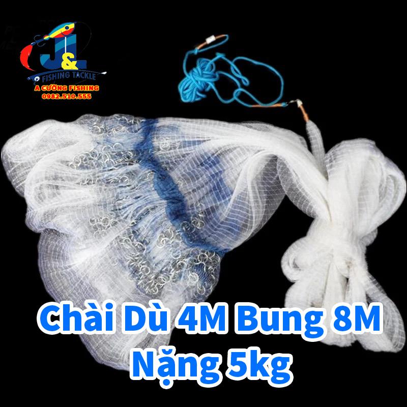 Chài Dù chân xích Cao 4m Bung 8m Nặng 5,5kg A CƯỜNG