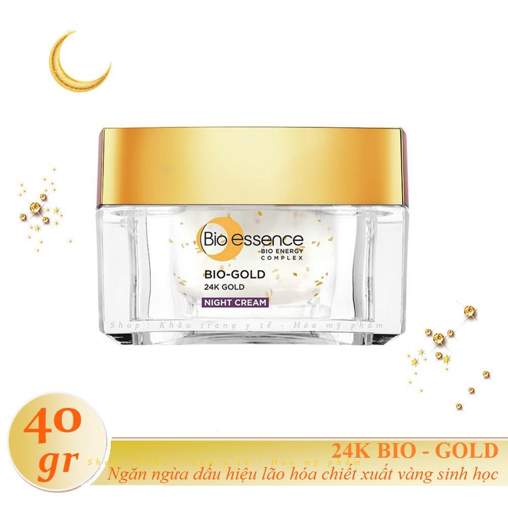 [HCM]Bio-essence  -  Kem dưỡng ban đêm ngăn ngừa dấu hiệu lão hóa chiết xuất vàng sinh học 24K Bio-gold  40g