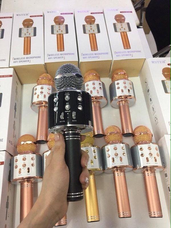Micro karaoke kèm loa bluetooth wster ws-858
