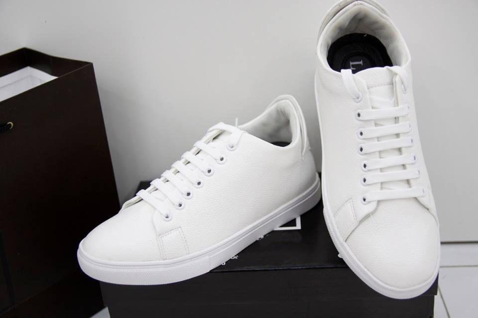 Giày Sneaker NAM độn đế - Giày trắng cao cấp