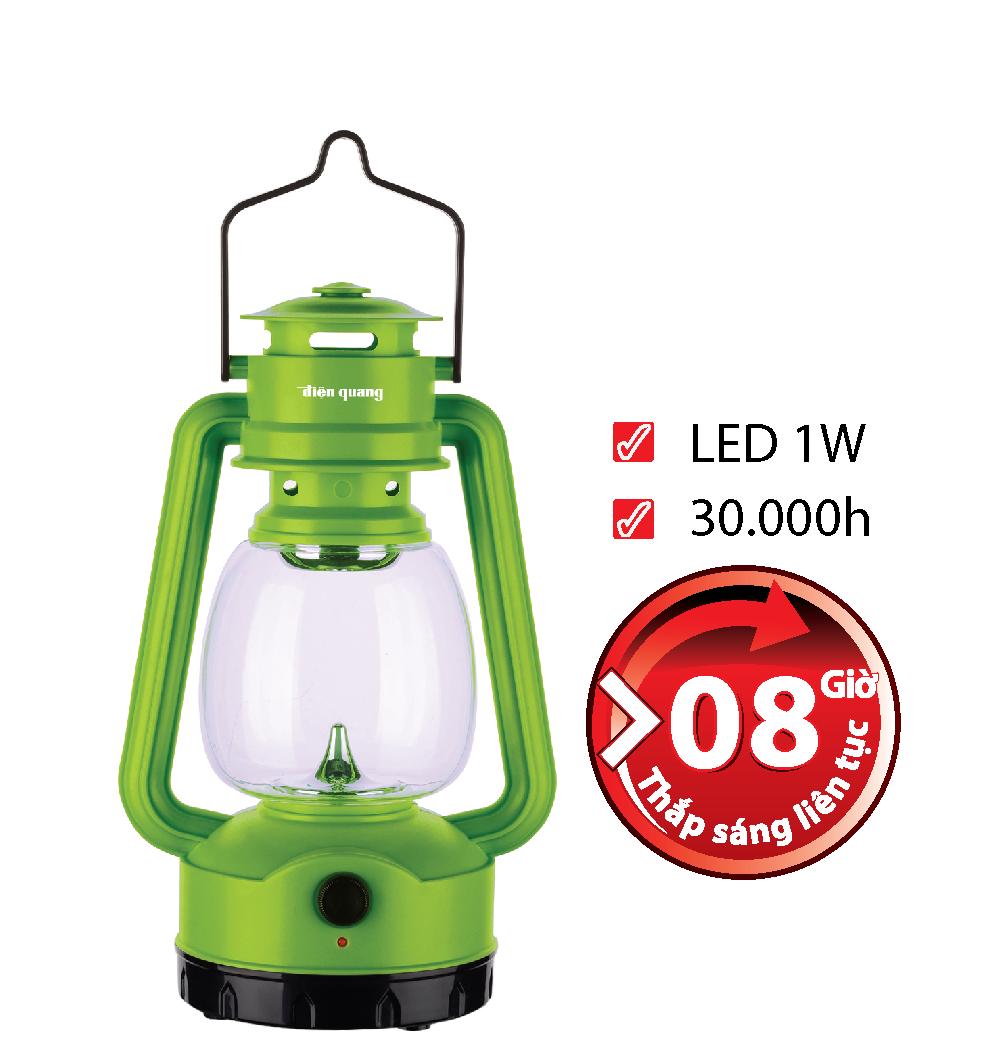 Đèn sạc Led Điện Quang ĐQ PRL05 G (1W, ánh sáng trắng, xanh lá cây)