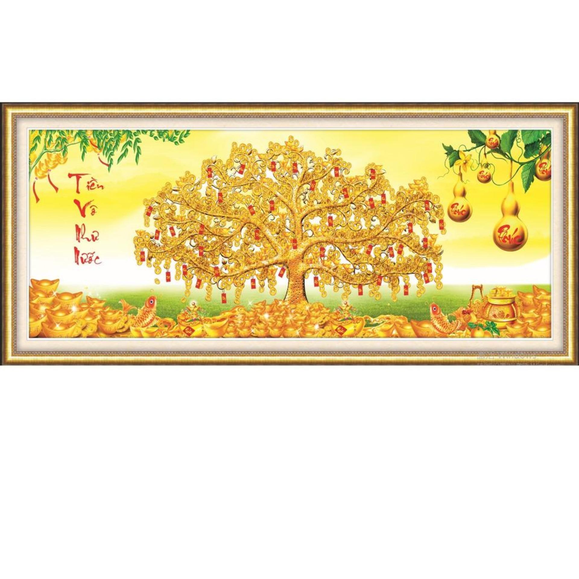Tranh thêu chữ thập Cây Tiền Vô Như Nước 3D Ailuo AL53530 [Chưa thêu]- Ngocthinhshop