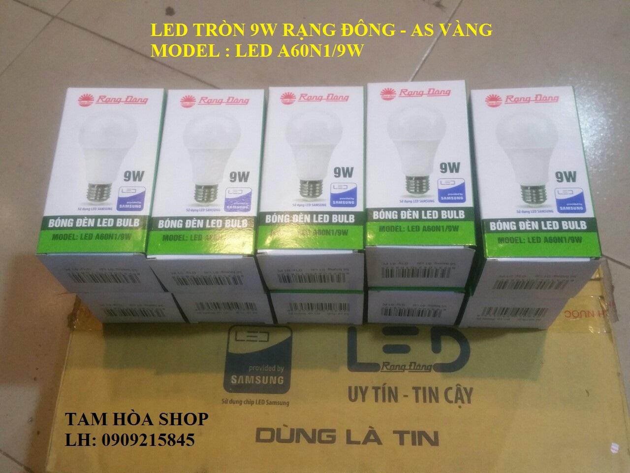 Bộ 10 bóng đèn led tròn 9W Rạng Đông_ Chip led Sam Sung siêu sáng