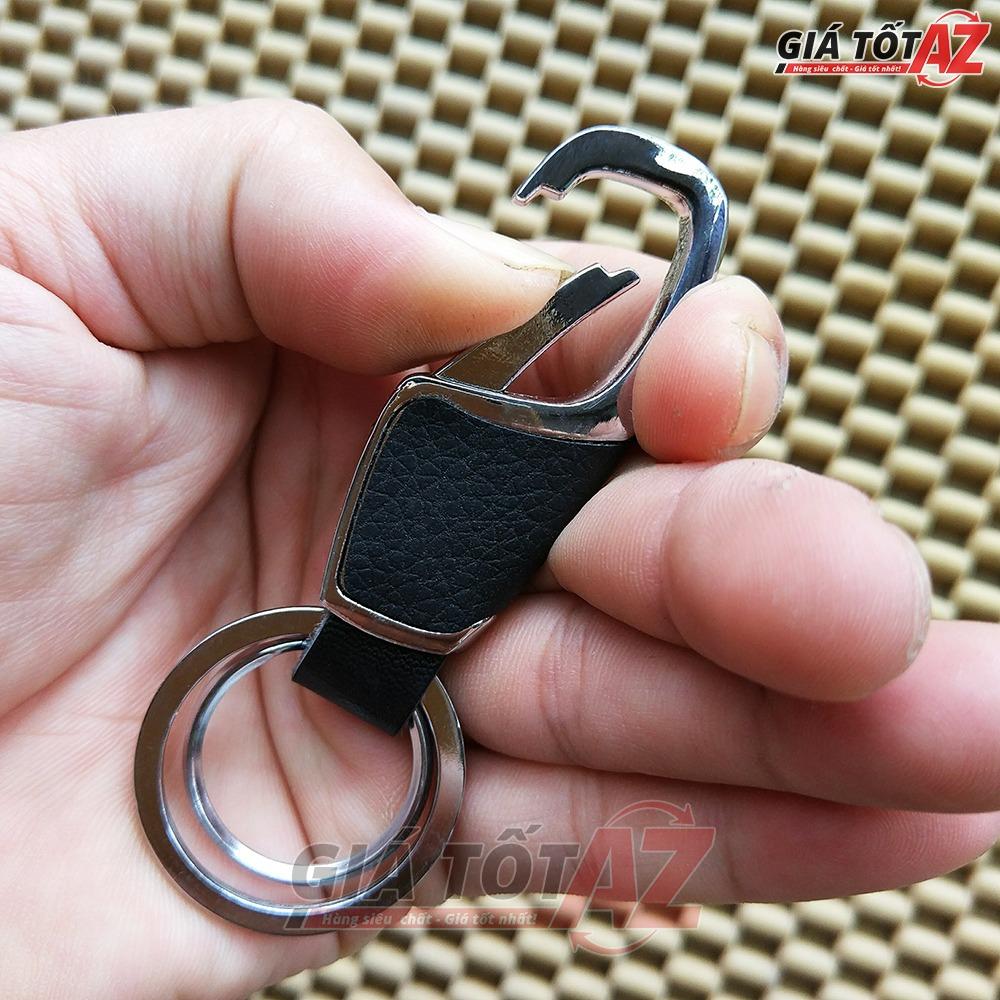 Móc treo chìa khóa đẹp và độc - Mẫu AZ-20 bọc da (Mầu bạc tinh tế)