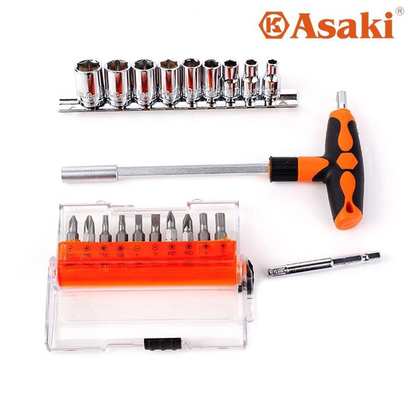 Bộ mũi vít và đầu típ asaki ak-6357