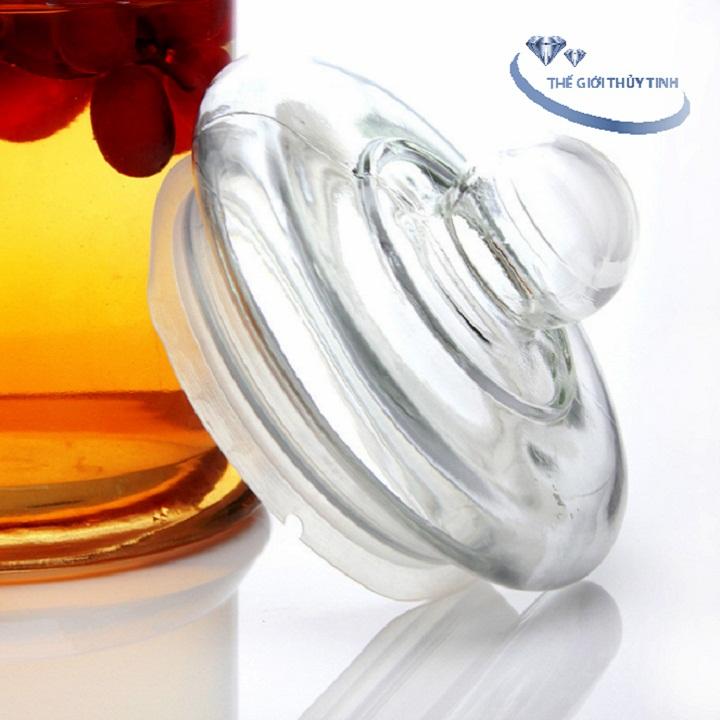 Bình Ngâm Rươu Sâm Thủy Tinh 6 Lít Trơn Có Van