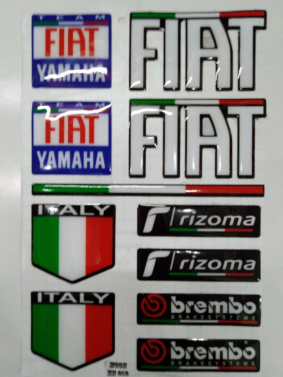 Tấm tem nổi FIAT cờ ITALY