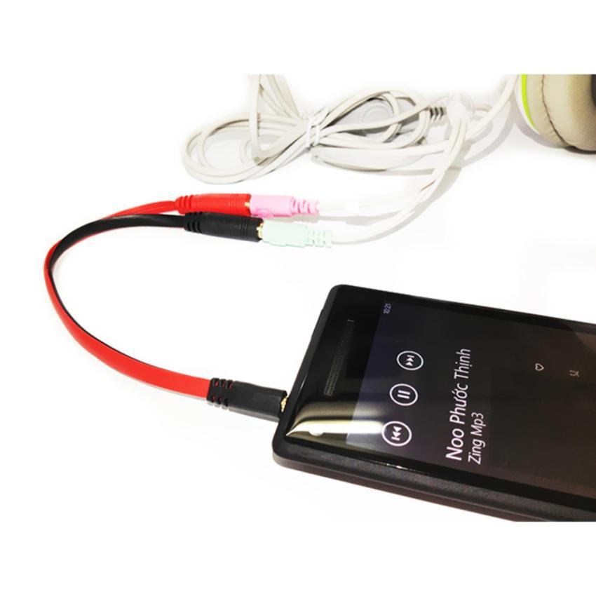 Cáp chia Audio 3.5mm ra mic và loa (Đen)