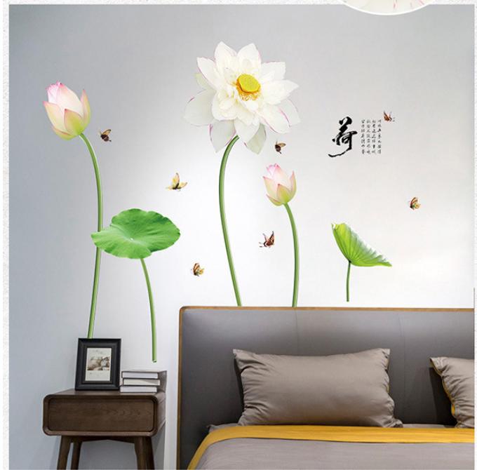 Decan Dán Tường Hoa Sen Tinh Khiết - Combo 02 Tấm (60*90) - CB012
