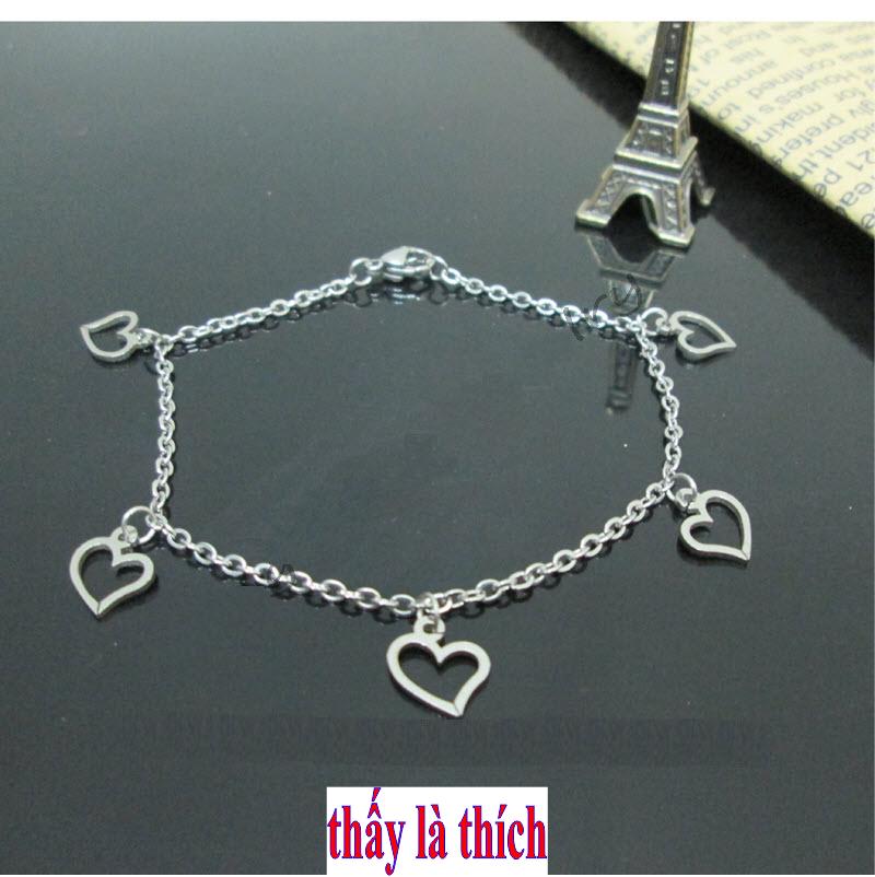 Lắc tay hình trái tim lắc đeo tay nữ đẹp lắc ngọc lắc nữ - Cam kết 1 đổi 1 nếu đen và gỉ sét