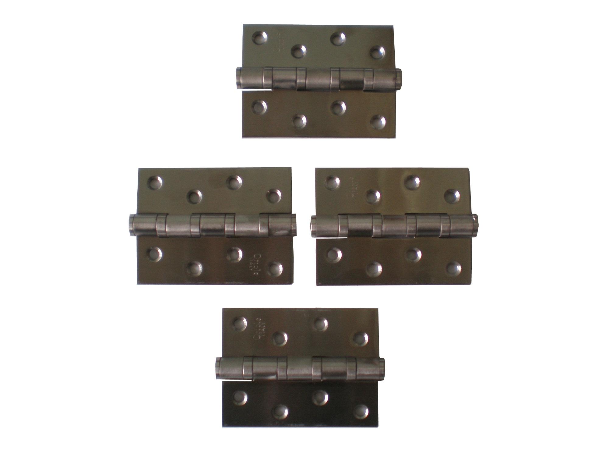 Bộ 4 bản lề lá inox Orion 102x76x3 (bạc)