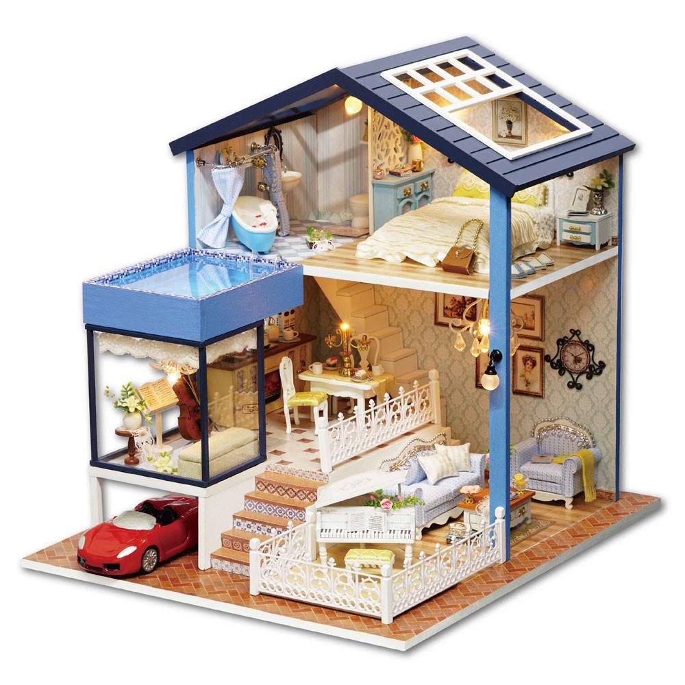 [HCM]Mô hình nhà gỗ DIY- Nhà búp bê Seattle