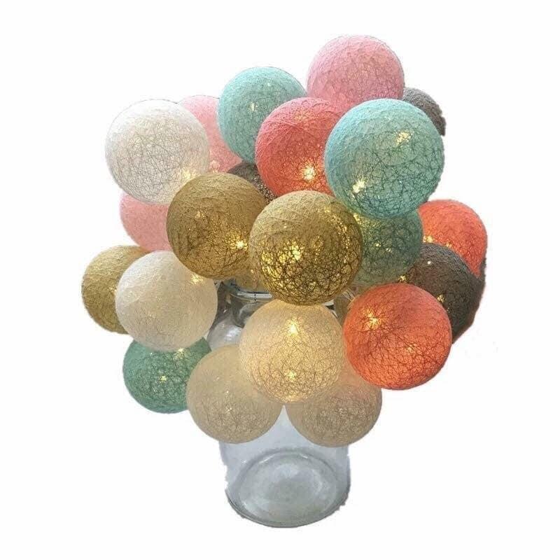 DÂY ĐÈN LED COTTON BALL ( Gồm 20 quả bóng gắn đèn LED - Dây dài 3m)