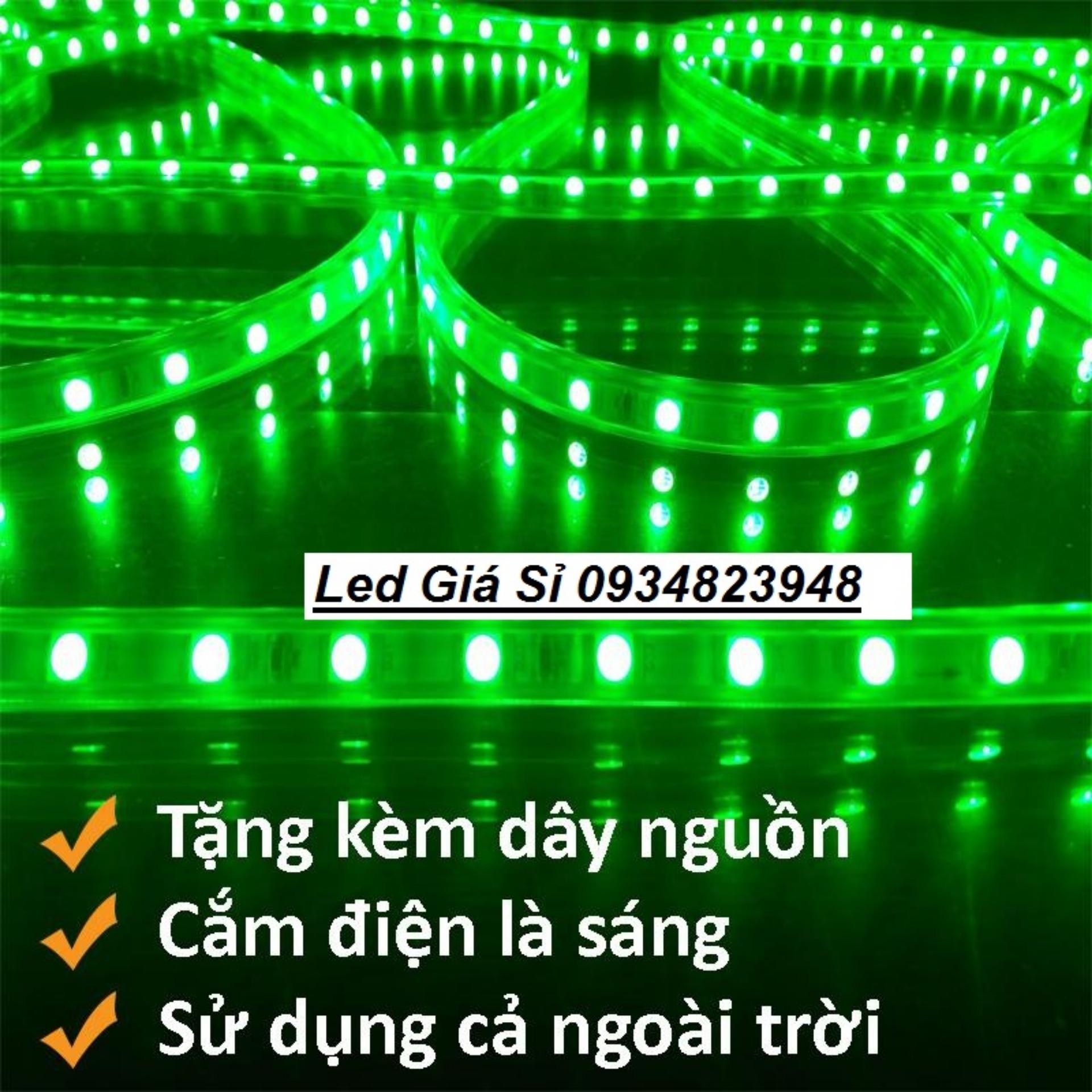 Cuộn led 5050 ánh sáng xanh lá 100m tặng kèm 1 đầu nguồn