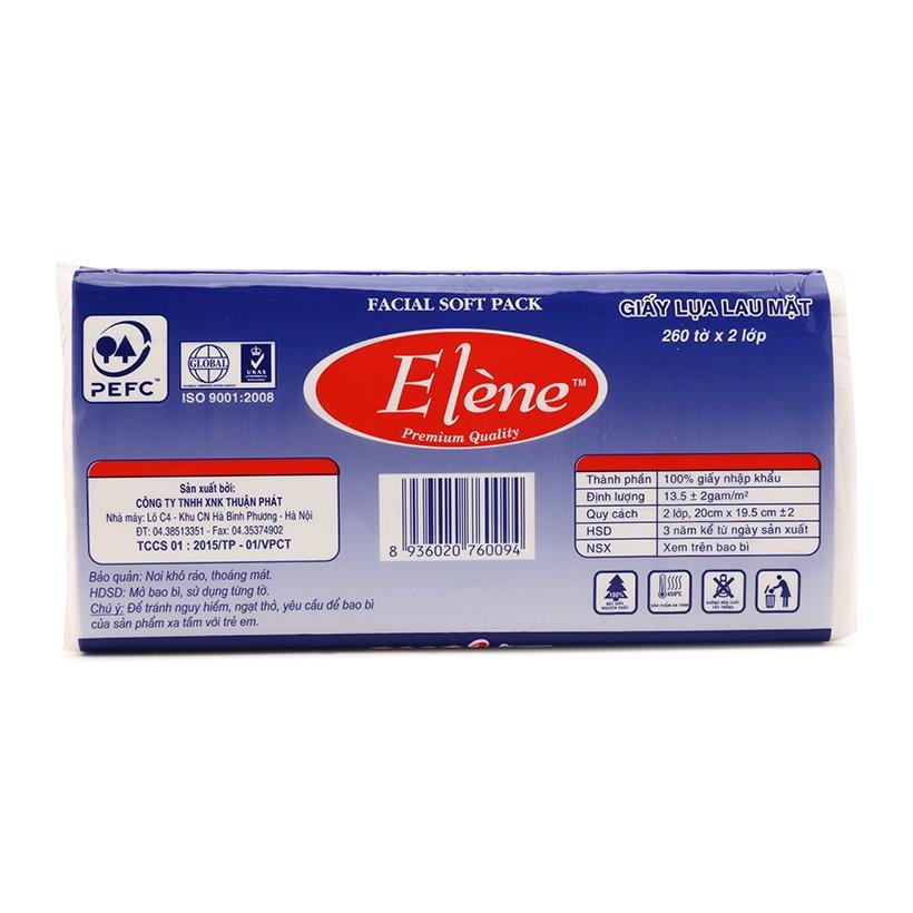 Combo 8 gói Khăn giấy lụa Elène 260 tờ (2lớp)