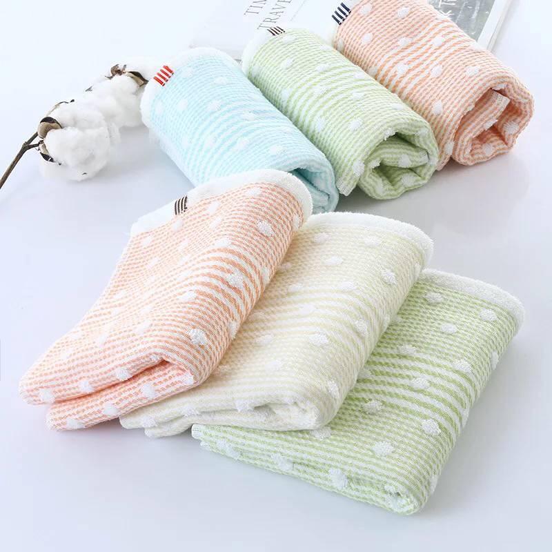 Hàng Xuất Khẩu Nhật Bản-Khăn Mặt 100% Cotton Vải Xô Bông Rửa Đồ Gia Dụng Người Lớn Mềm Mại Hút Nước 100% Cotton Hai Mặt Khăn Mặt