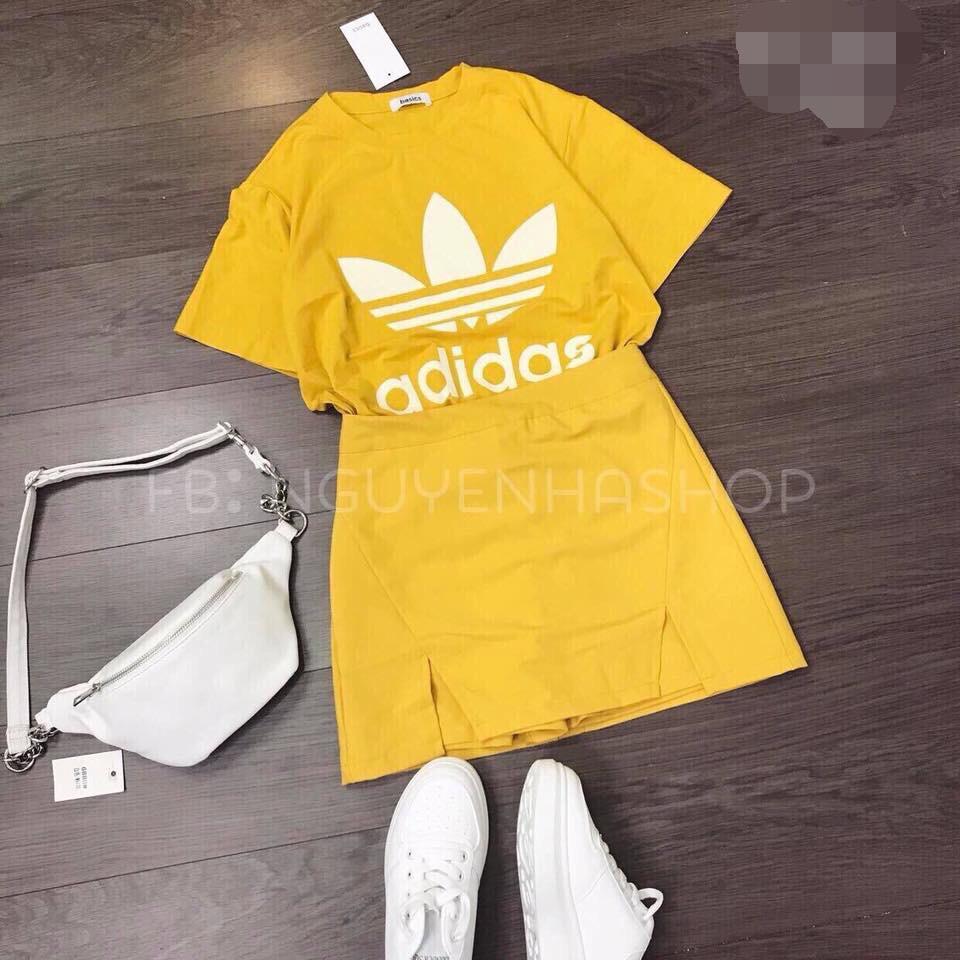 Set áo và chân váy in chữ