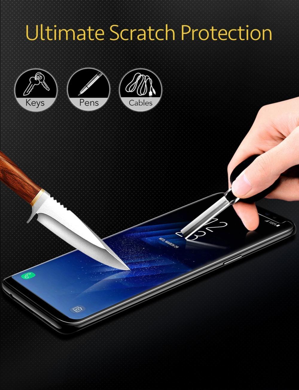 Miếng dán 5D Full màn cho Samsung Galaxy S8 Plus - Đen