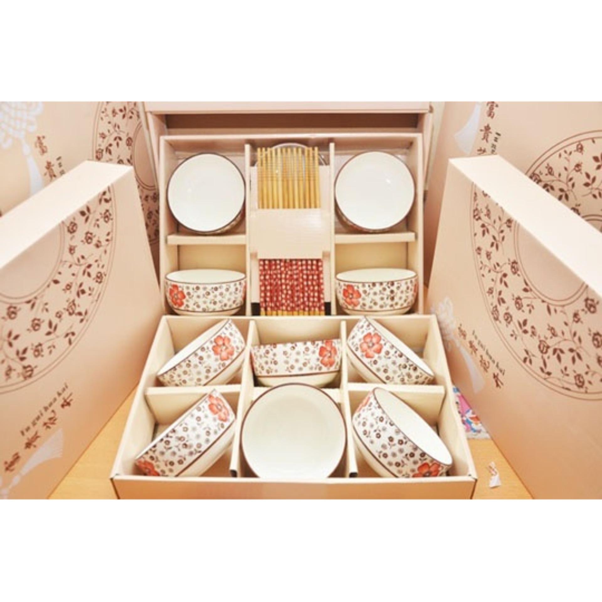 Bộ 6 chén đũa hoa văn Nhật -Home and Garden