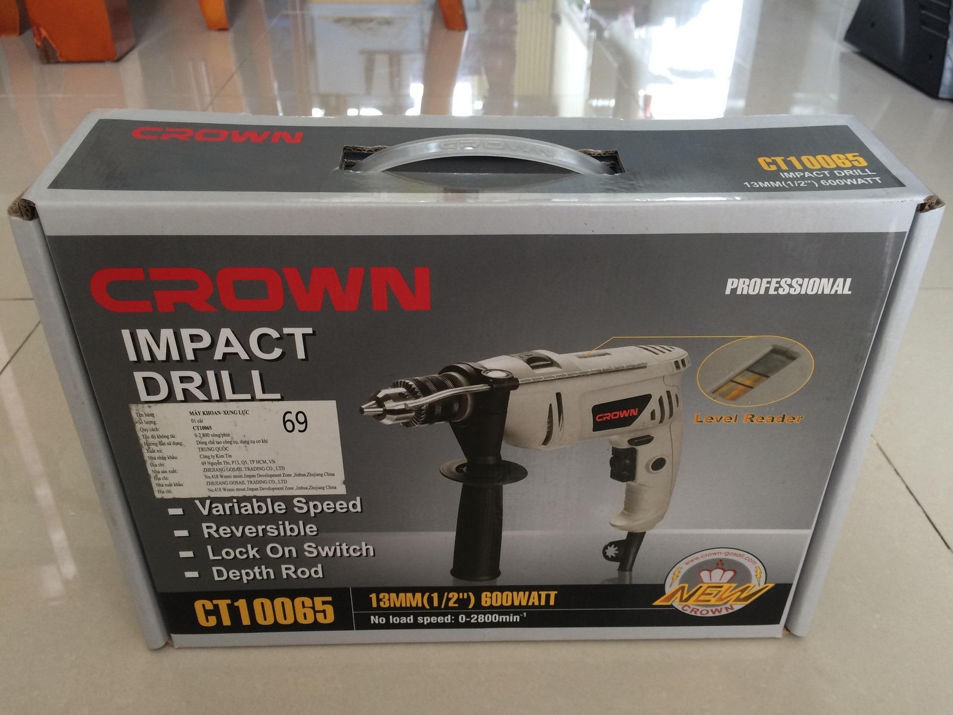 Máy khoan tay CROWN CT10065 - 600W