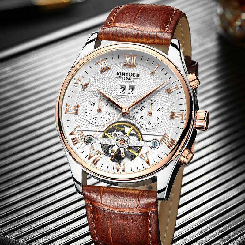 Đồng hồ nam dây da cao cấp Kinyued Q08 chạy máy cơ Automatic(Cập nhật 2019)